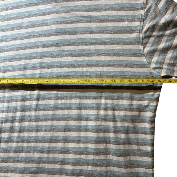 LINKSOUL Polo Shirt Mens 2XL Blue/Gray Horizontal Striped Golf Rugby - Picture 6 of 6
